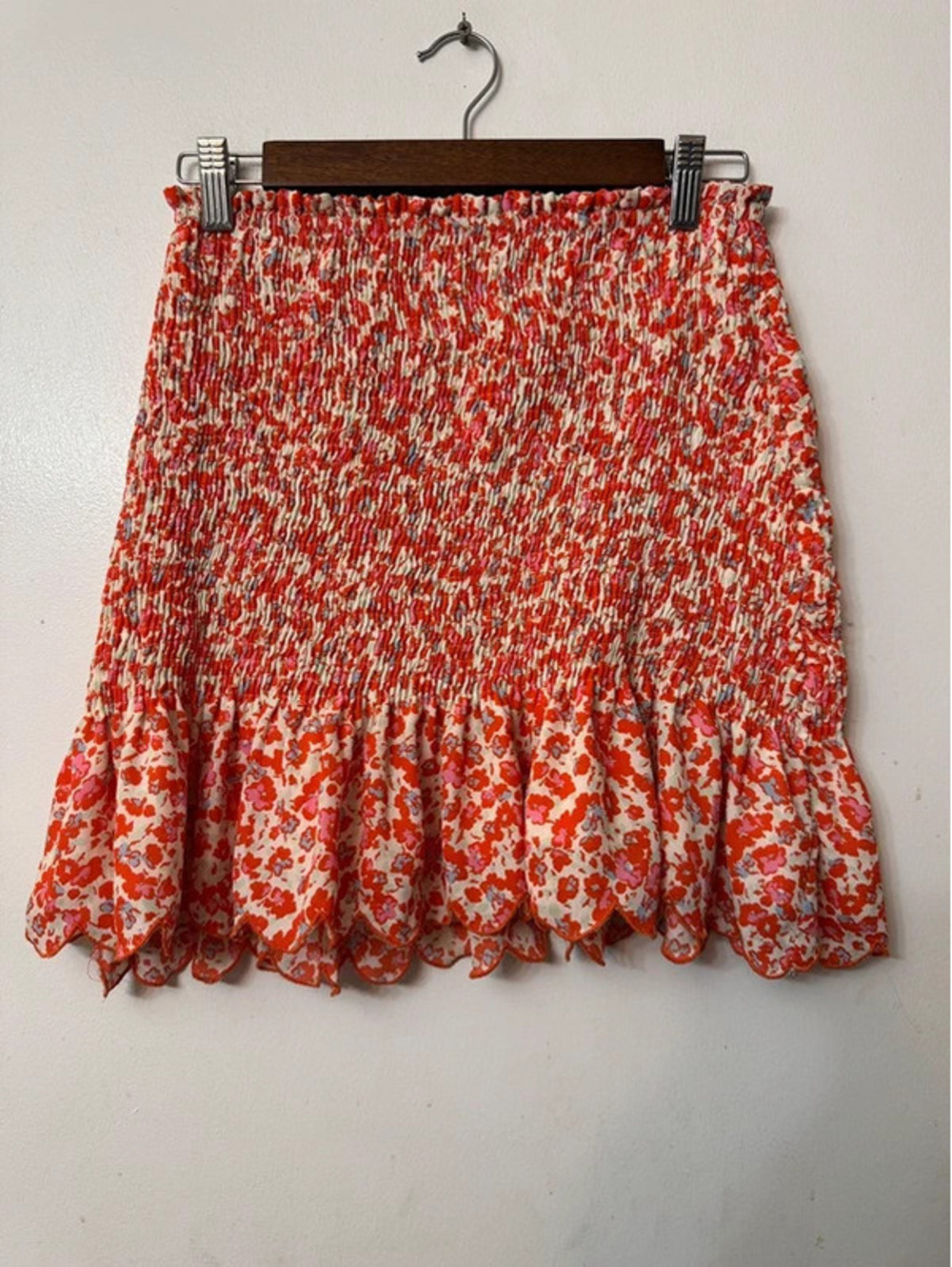 Vero Moda Nica Smocked Mini Skirt Floral Size Small